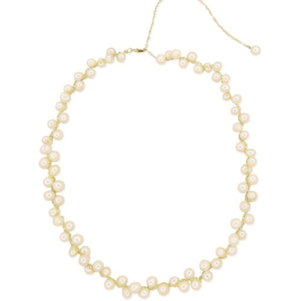 Genuine Freshwater Pearl Necklace Dipped in Fine 14K Gold